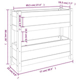 Jardinière Gris 77x25x66 cm Bois massif de pin