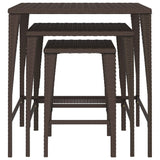 Nesting tables 3 pcs brown resin wicker