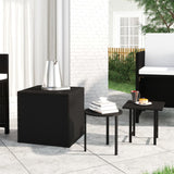 Side tables 3 pcs black resin wicker