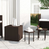 Side tables 3 pcs brown resin wicker