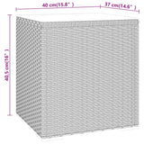 Schwarzer Beistelltisch 40x37x40,5 cm aus Polyrattan und gehärtetem Glas