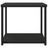 Table d'appoint noir 55x45x49 cm résine tressée