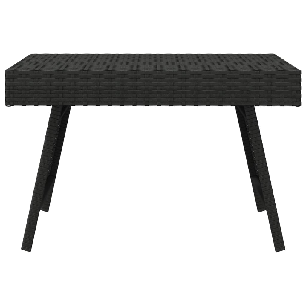 Table d'appoint pliable noir 60x40x38 cm résine tressée