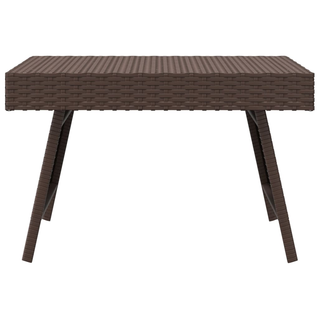 Table d'appoint pliable marron 60x40x38 cm résine tressée