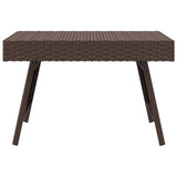 Table d'appoint pliable marron 60x40x38 cm résine tressée