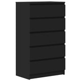 Black chest of drawers 60x36x103 cm Engineered wood