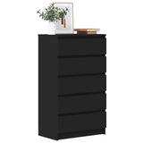 Black chest of drawers 60x36x103 cm Engineered wood