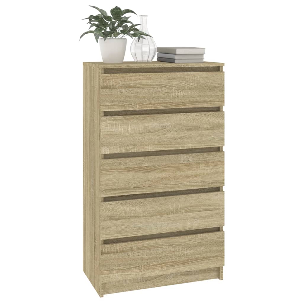 Commode Chêne sonoma 60x36x103 cm Bois d'ingénierie