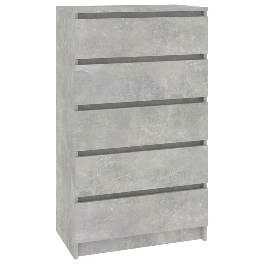 Concrete Grey Chest of Drawers 60x36x103 cm Engineered Wood