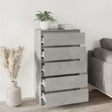 Concrete Grey Chest of Drawers 60x36x103 cm Engineered Wood