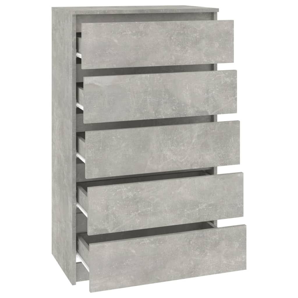 Concrete Grey Chest of Drawers 60x36x103 cm Engineered Wood