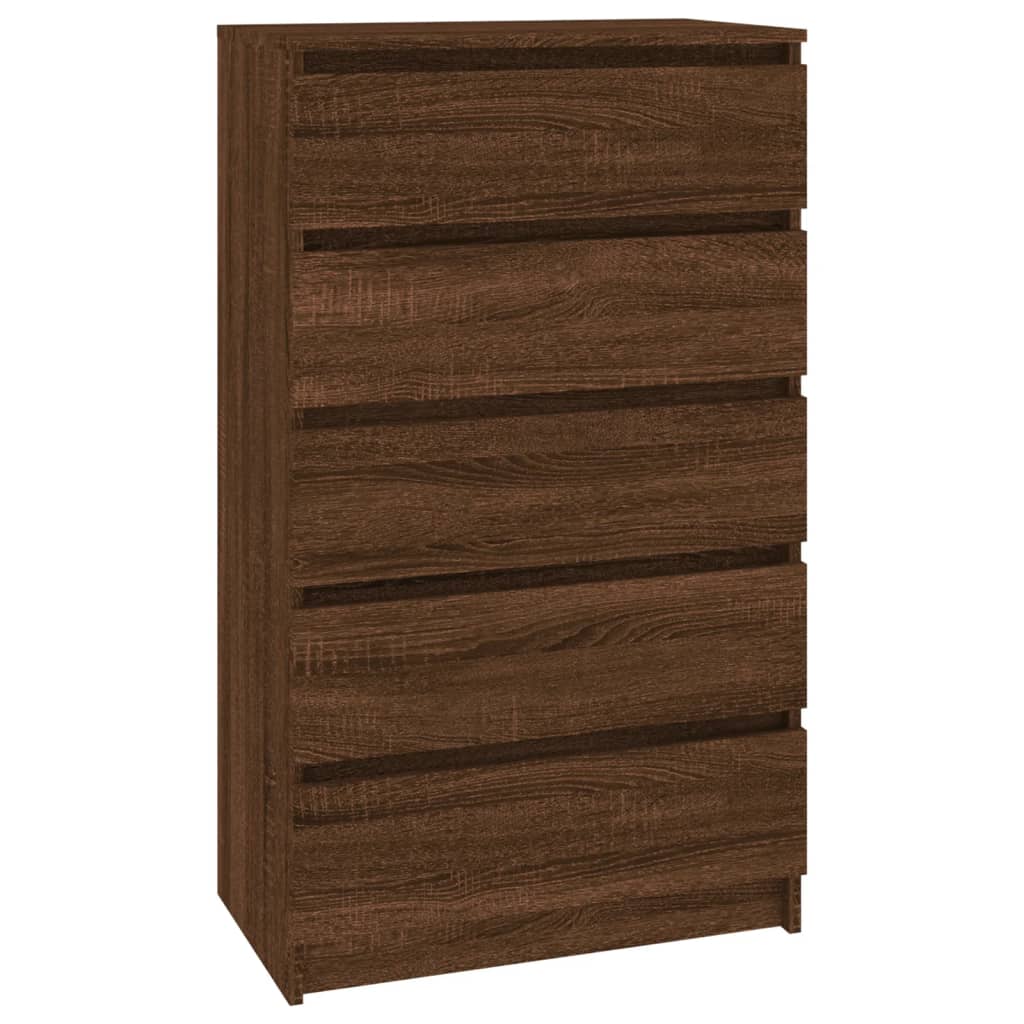 Kommode Braune Eiche 60x36x103 cm Holzwerkstoff