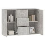 Concrete Grey Sideboard 91x29.5x65 cm Engineered Wood