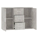 Concrete Grey Sideboard 91x29.5x65 cm Engineered Wood