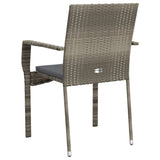 Chaises de jardin avec coussins lot de 2 Résine tressée Gris