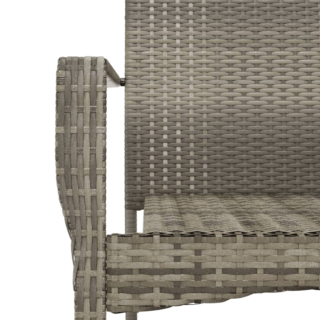 Chaises de jardin avec coussins lot de 2 Résine tressée Gris