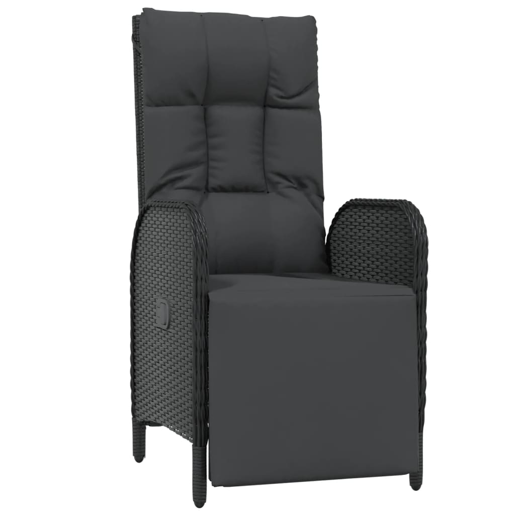 Chaises inclinables d'extérieur et coussins lot de 2 Poly rotin