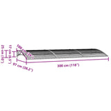 Türmarkise Schwarz 300x100 cm Polycarbonat