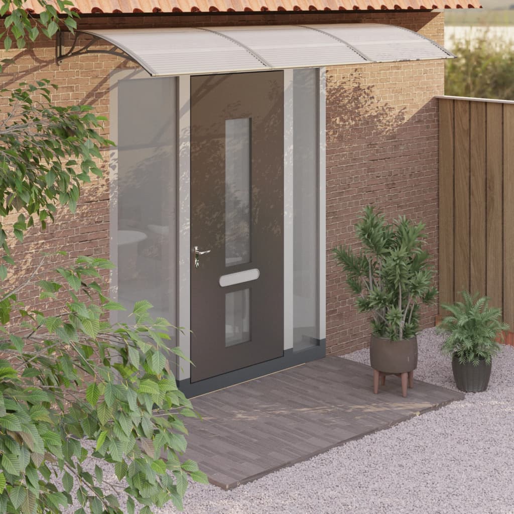 Auvent de porte Gris 300x100 cm Polycarbonate