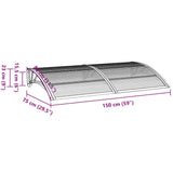 Türmarkise Schwarz und transparent 150x75 cm Polycarbonat