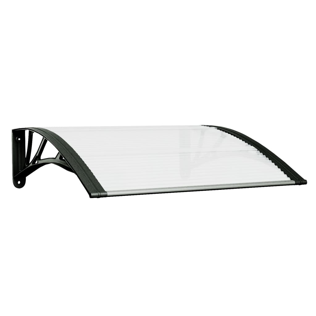 Auvent de porte Noir et transparent 80x75 cm Polycarbonate