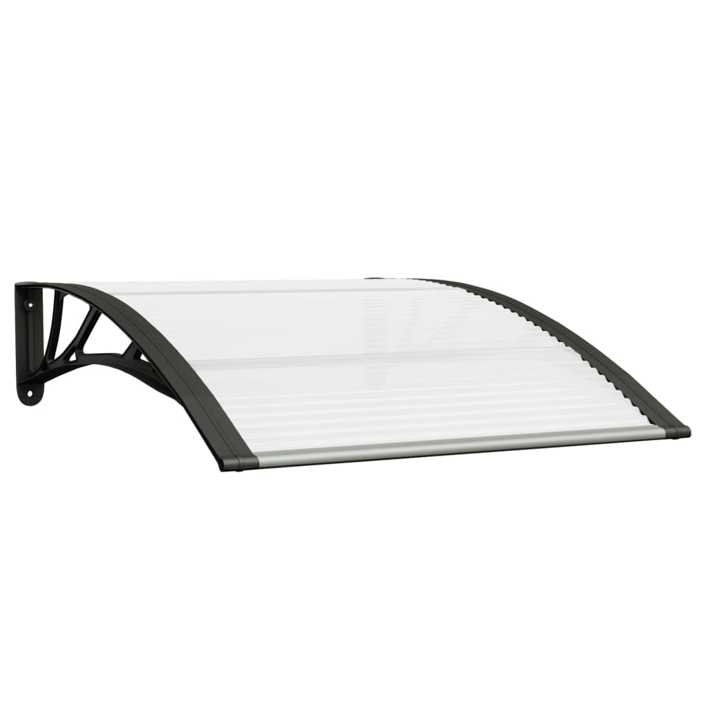 Door canopy Black and transparent 100x75 cm Polycarbonate