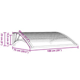 Door canopy Grey and transparent 100x75 cm Polycarbonate