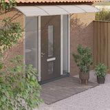 Auvent de porte Gris et transparent 350x75 cm Polycarbonate