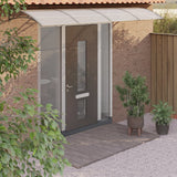 Auvent de porte Gris et transparent 400x75 cm Polycarbonate