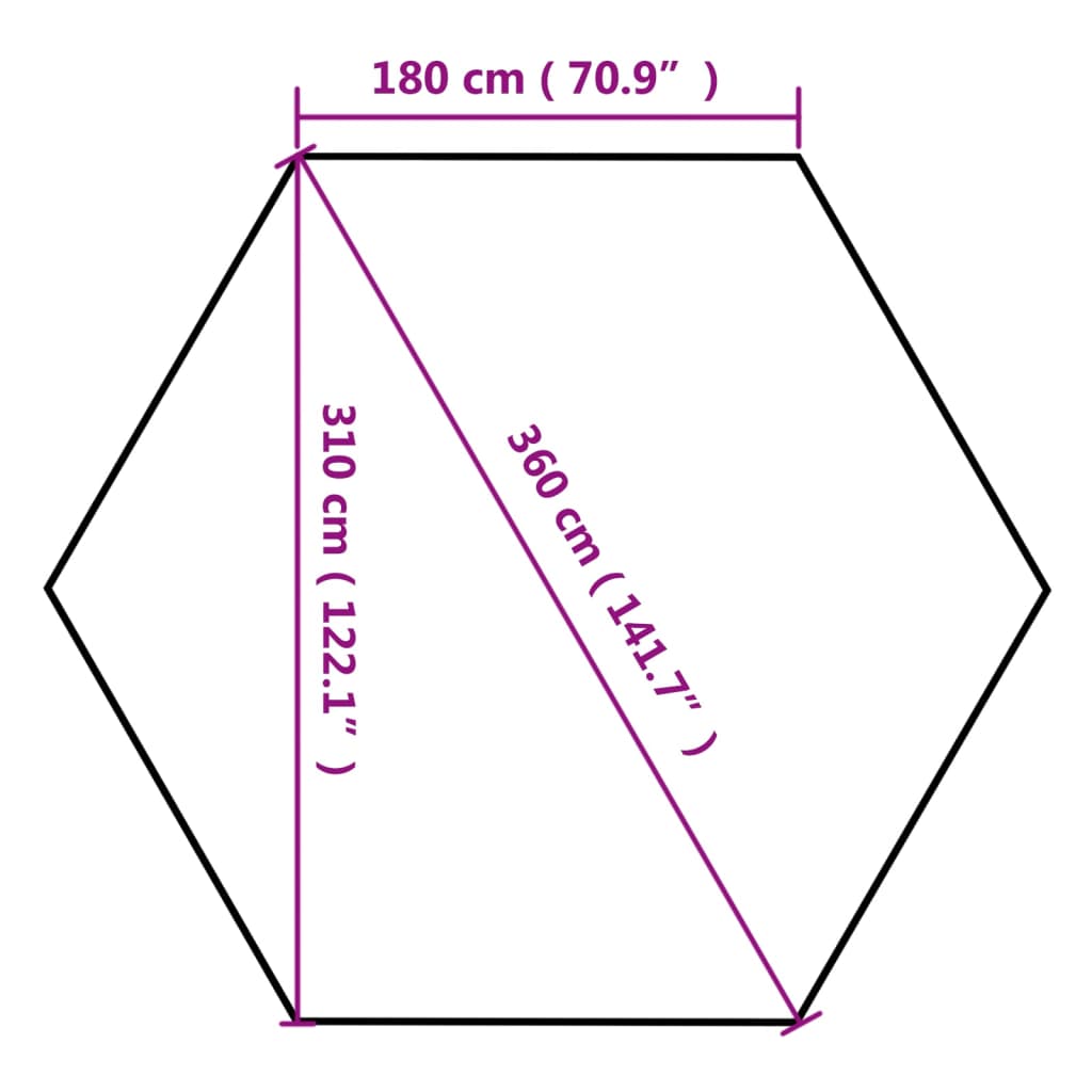 Chapiteau hexagonal pliable 3,6x3,1 m taupe 220g/m²