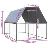 Outdoor chicken coop 2x4x2 m Galvanized steel