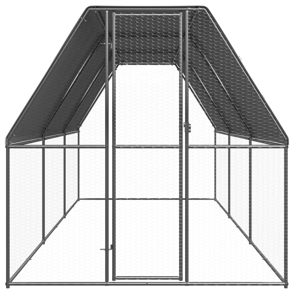 Outdoor chicken coop 2x6x2 m Galvanized steel