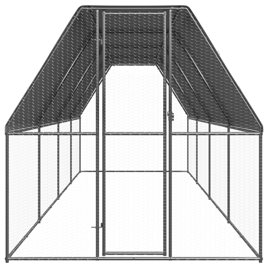 Outdoor chicken coop 2x8x2 m Galvanized steel