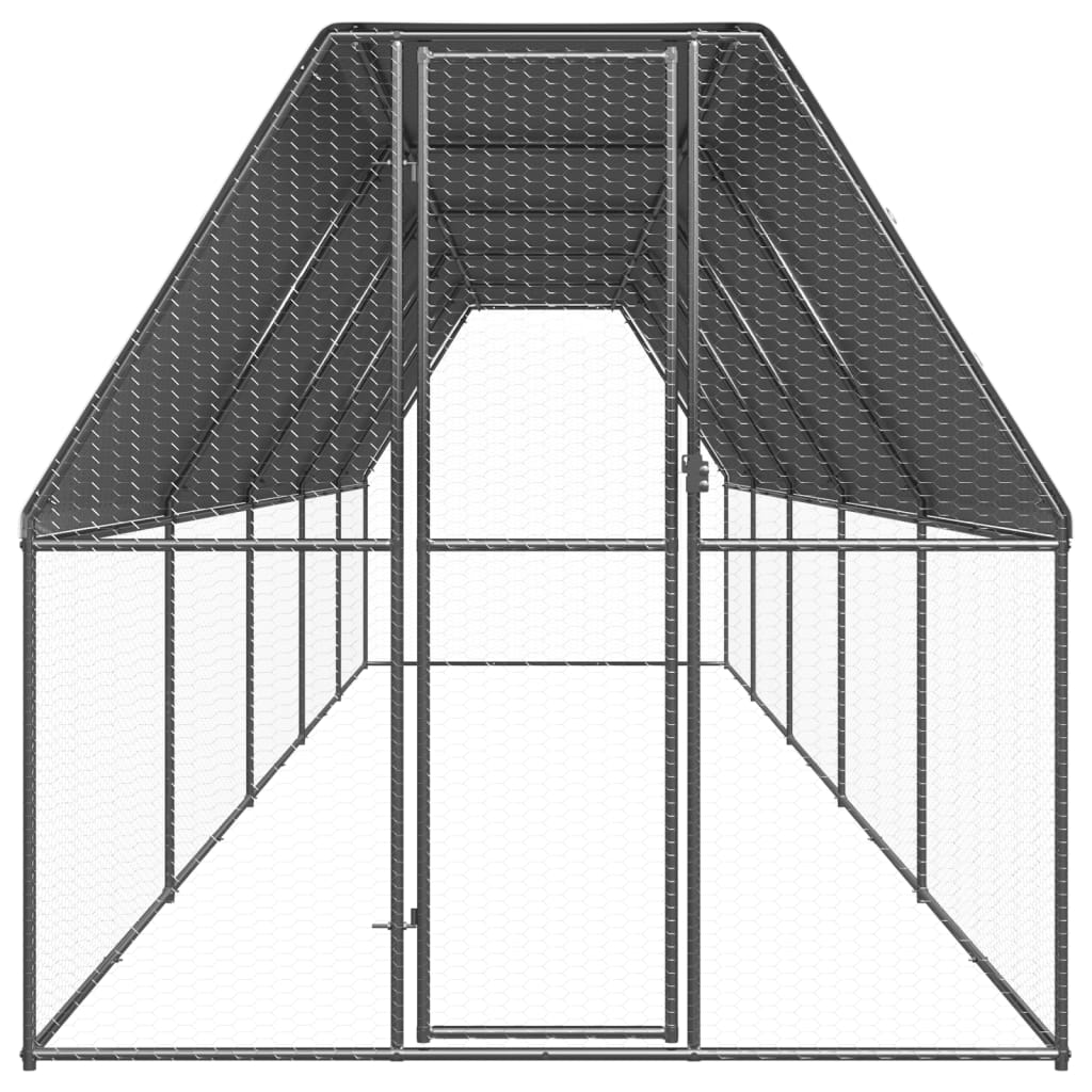 Outdoor chicken coop 2x10x2 m Galvanized steel