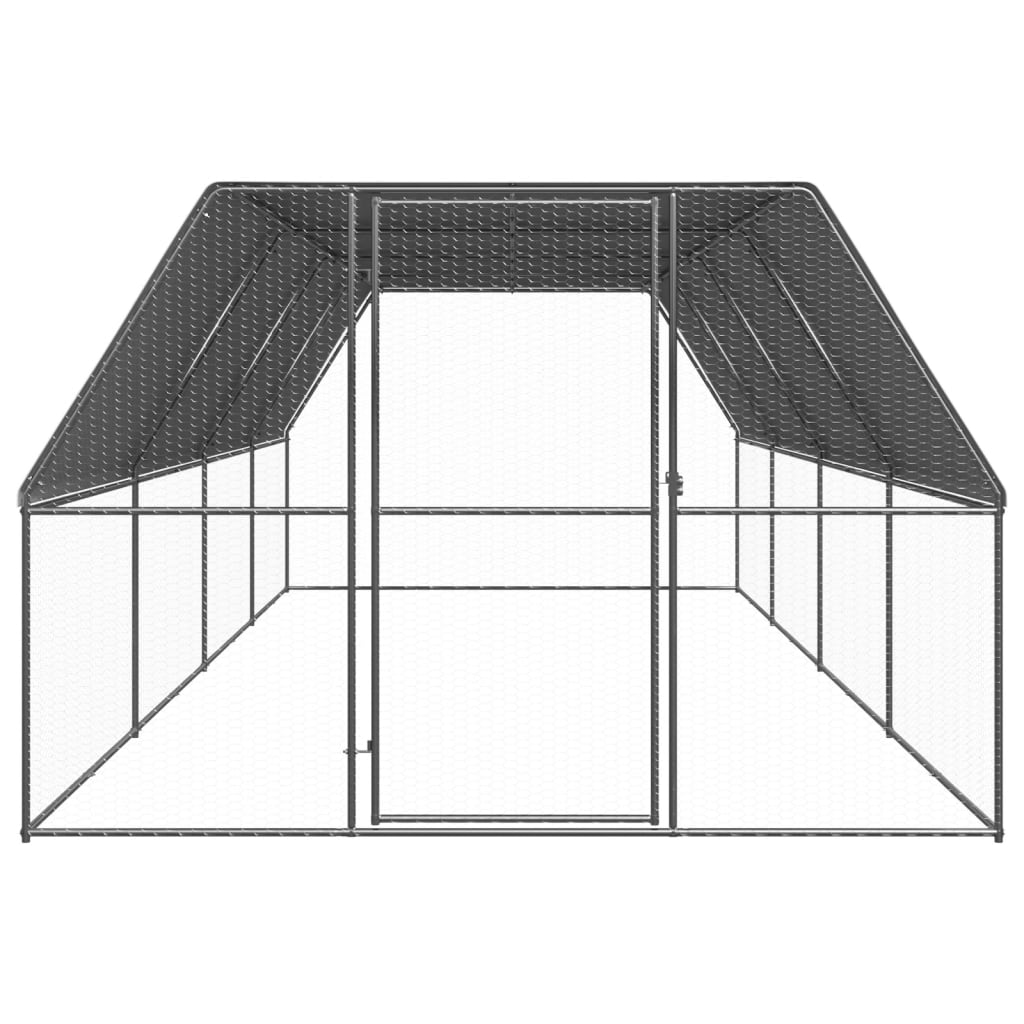 Outdoor chicken coop 3x8x2 m Galvanized steel