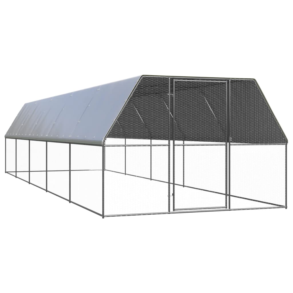 Outdoor chicken coop 3x10x2 m Galvanized steel