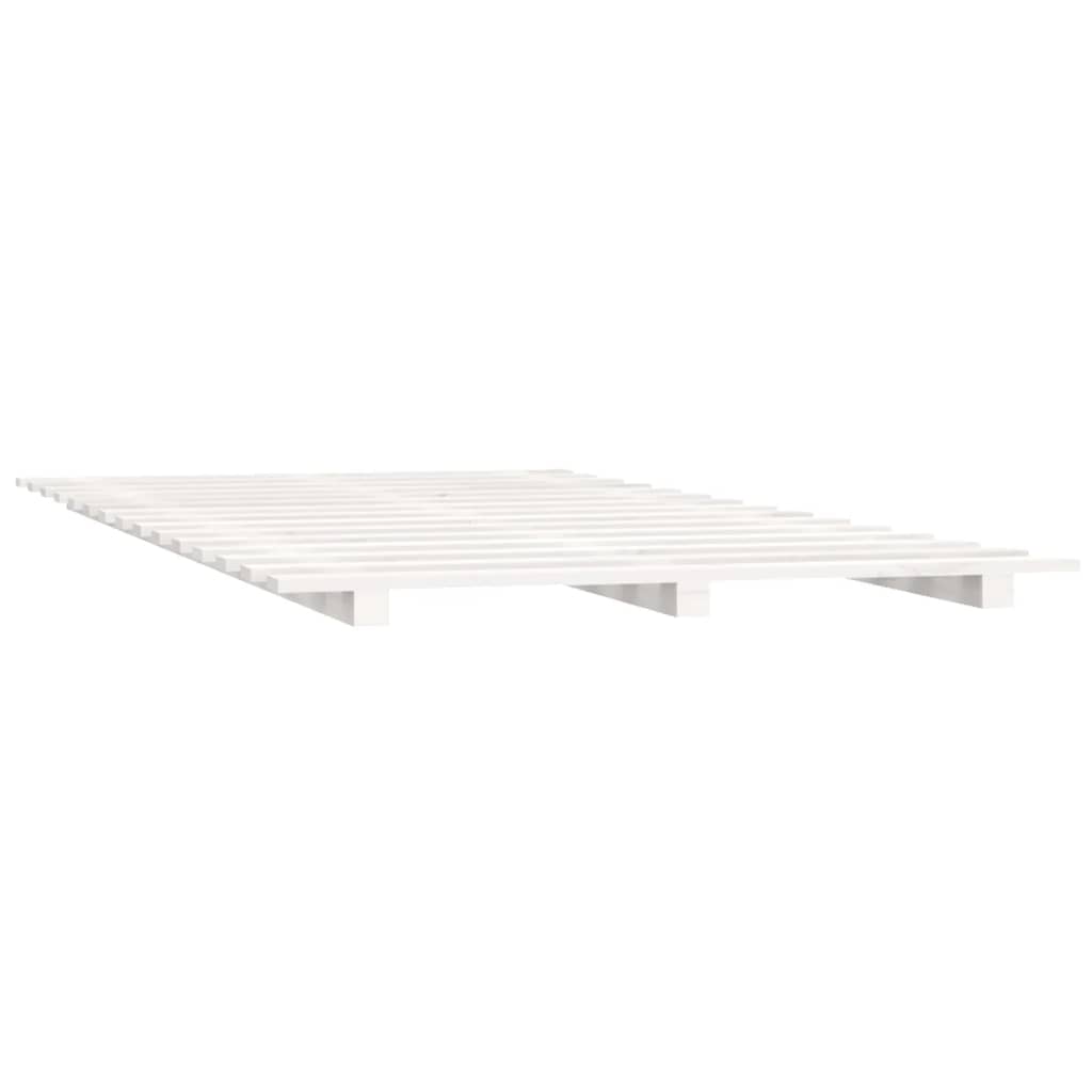 Cadre de lit sans matelas blanc 90x200 cm bois de pin massif