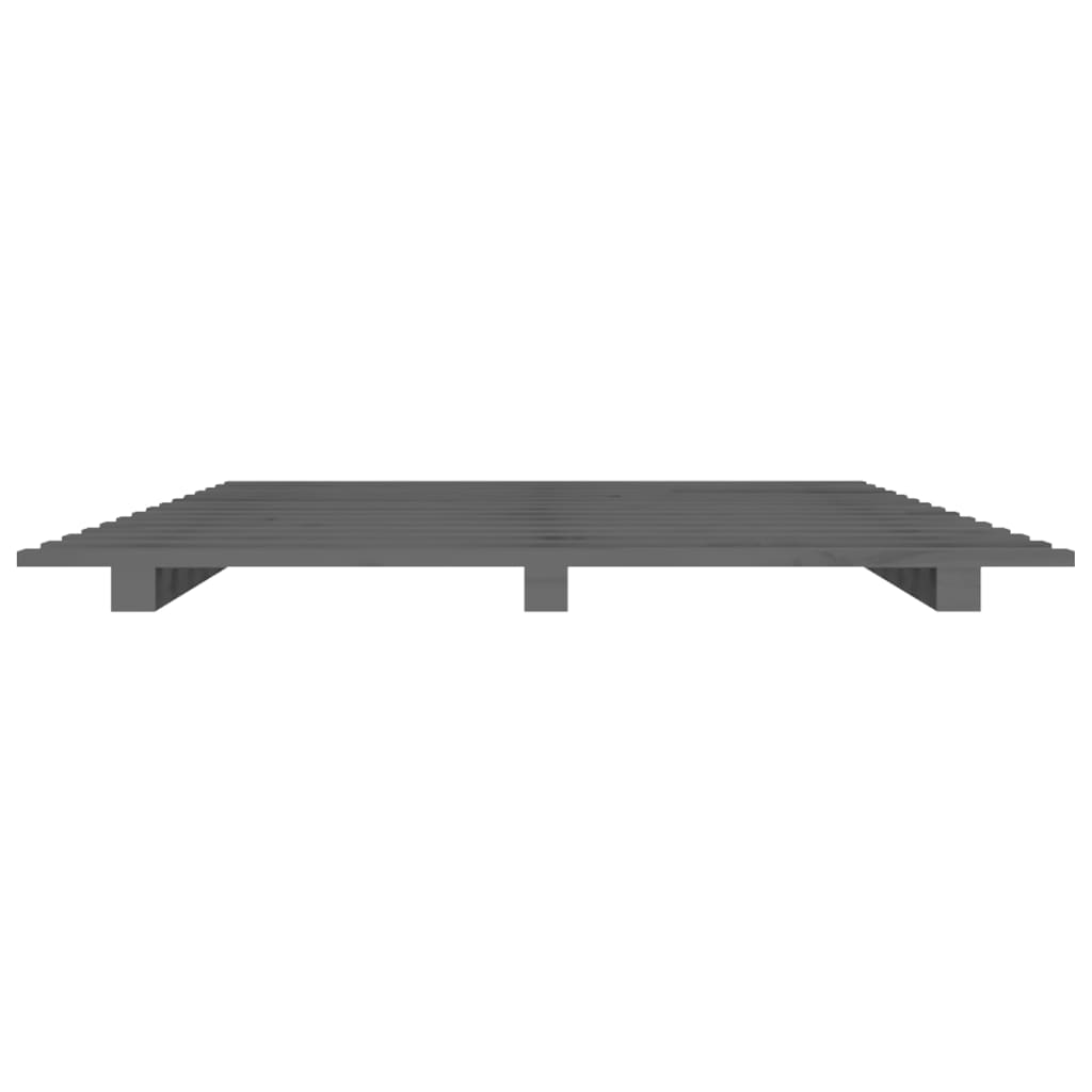 Cadre de lit sans matelas gris 100x200 cm bois massif de pin