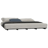 Cadre de lit sans matelas noir 200x200 cm bois massif de pin