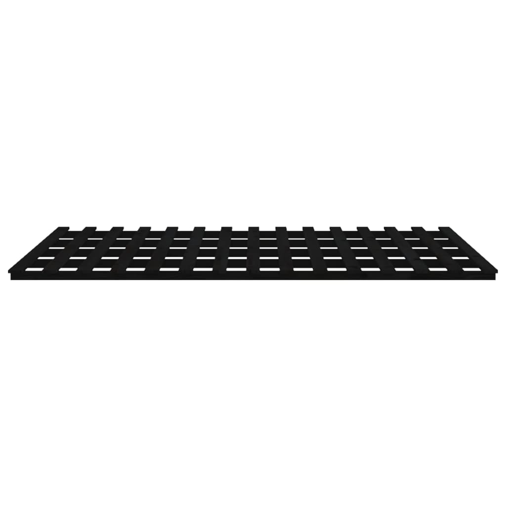 Cadre de lit sans matelas noir 200x200 cm bois massif de pin