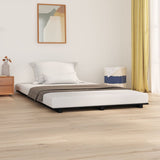 Cadre de lit sans matelas noir 120x200 cm bois de pin massif