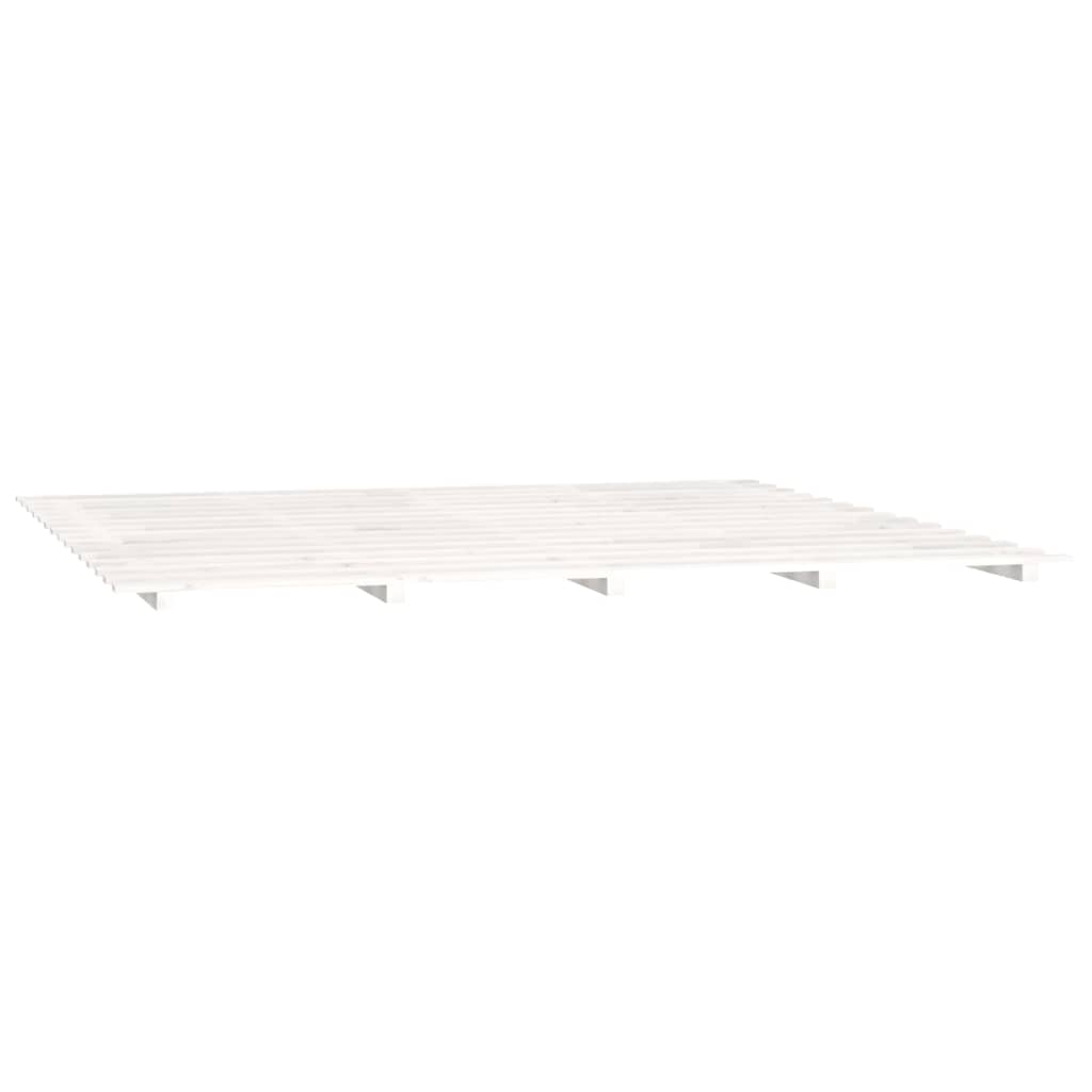 Cadre de lit sans matelas blanc 160x200 cm bois de pin massif