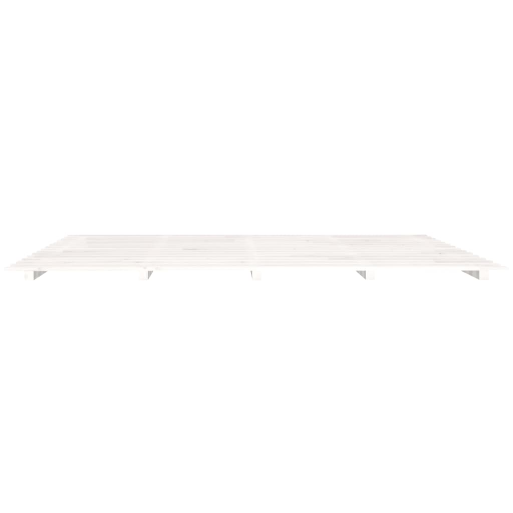 Cadre de lit sans matelas blanc 160x200 cm bois de pin massif