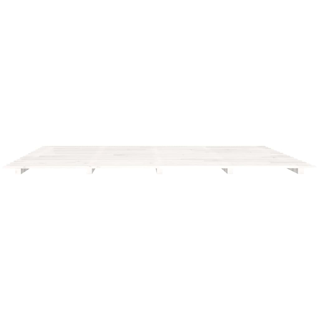 Bed frame without mattress white 180x200 cm solid pine wood