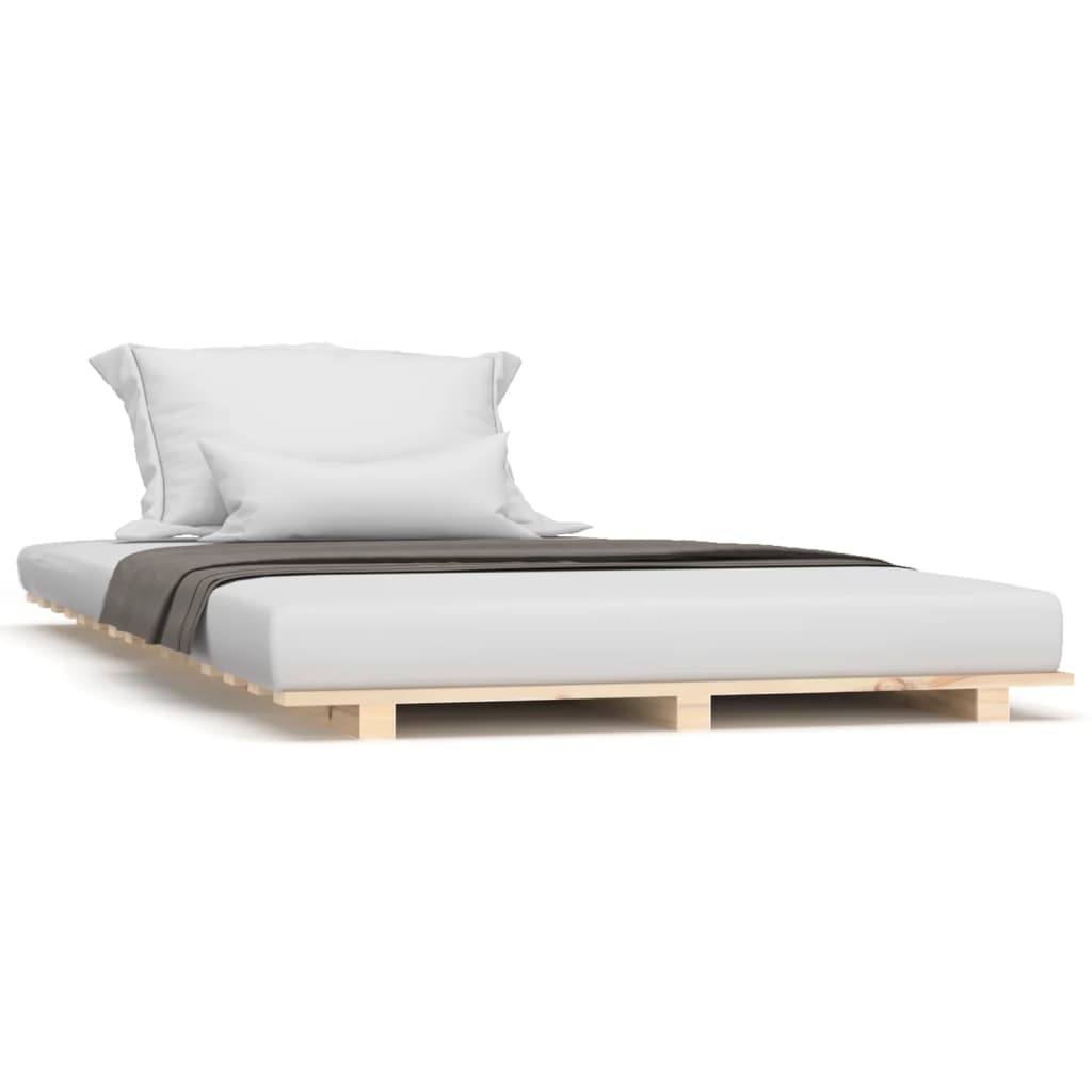 Cadre de lit sans matelas 75x190 cm bois de pin massif