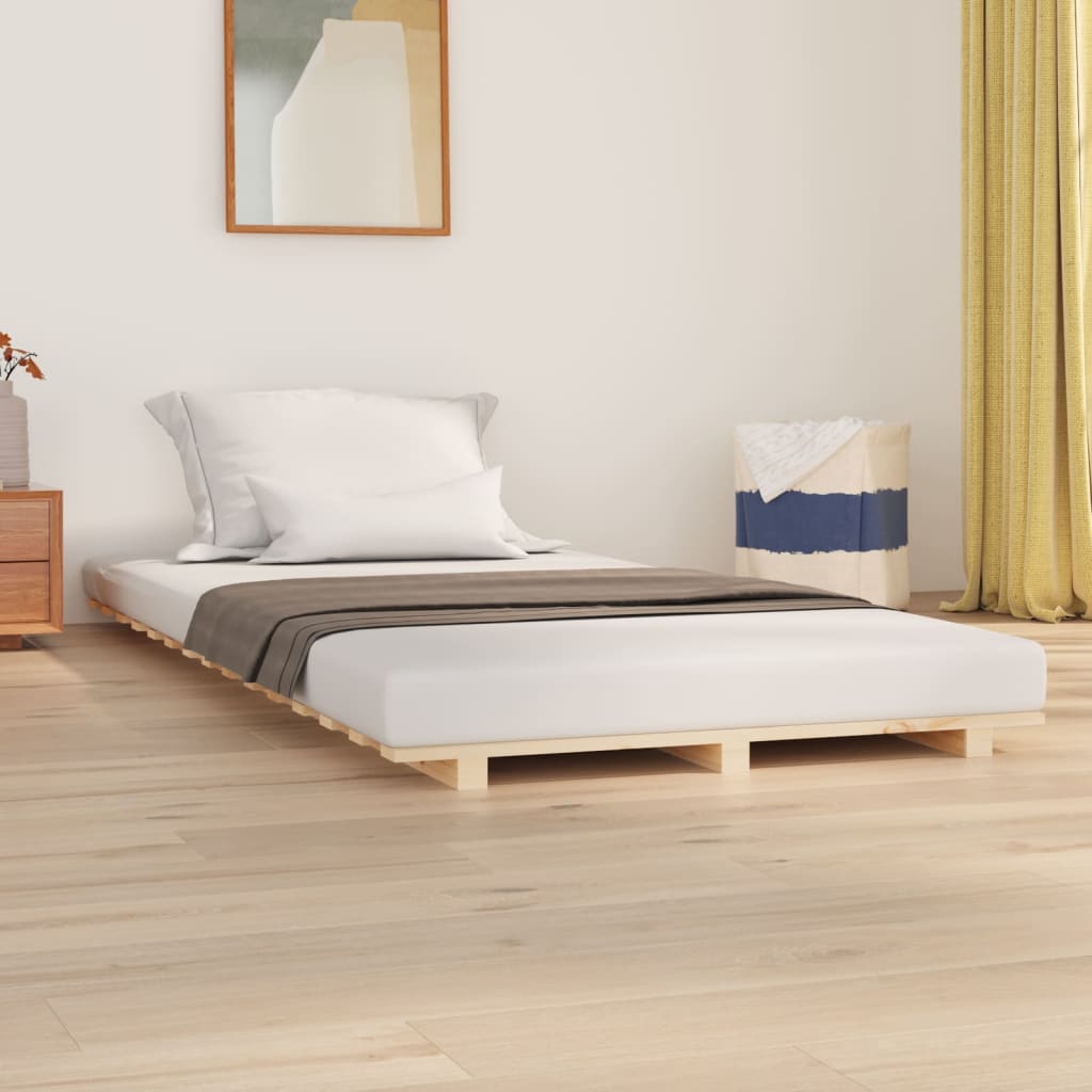 Cadre de lit sans matelas 75x190 cm bois de pin massif