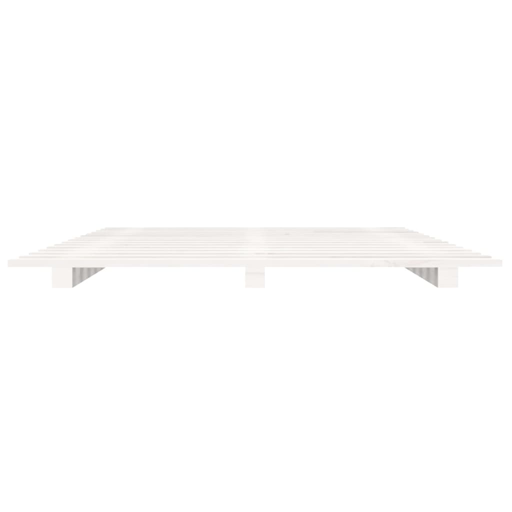 Cadre de lit sans matelas blanc 135x190 cm bois de pin massif