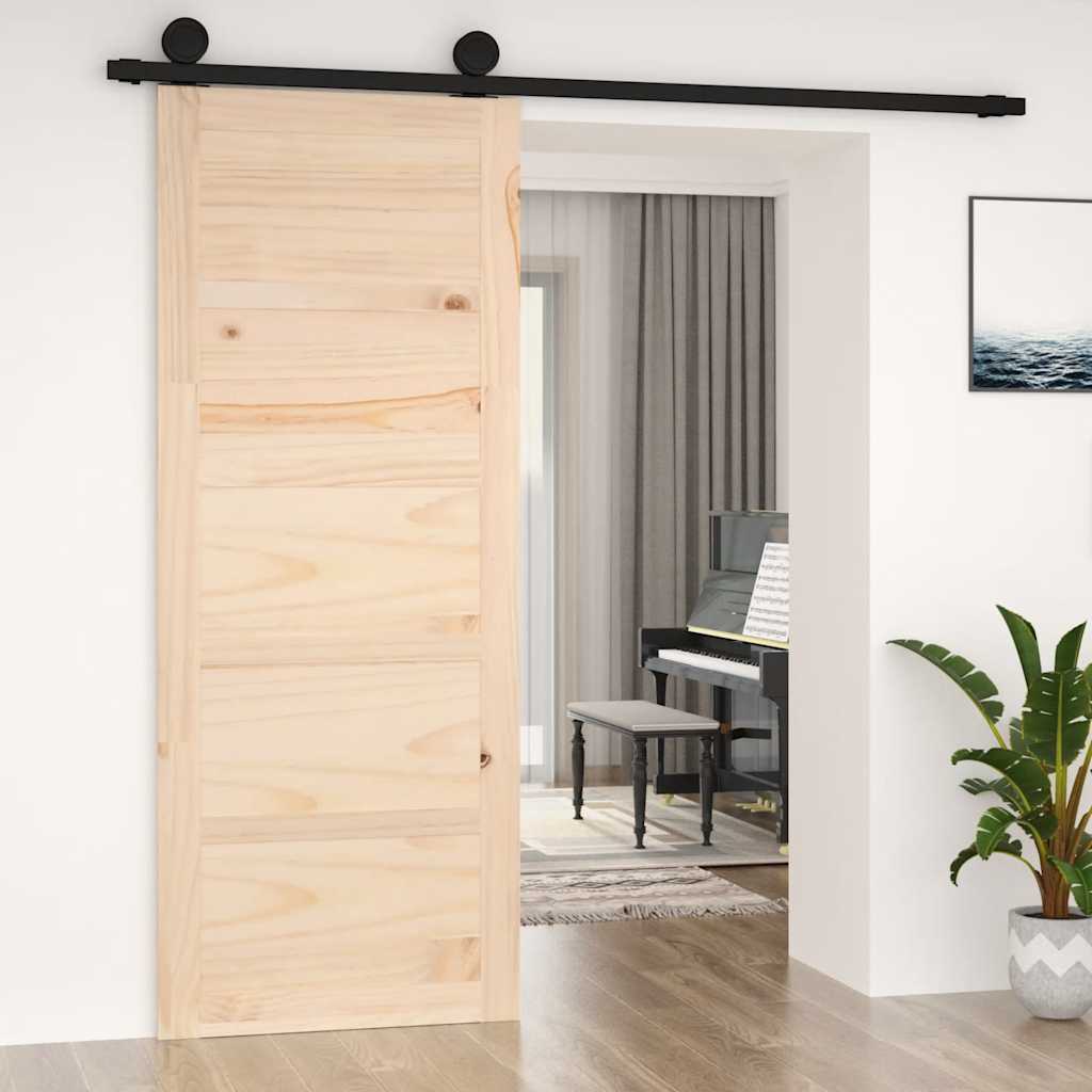 Barn door 80x1.8x204.5 cm Solid pine wood