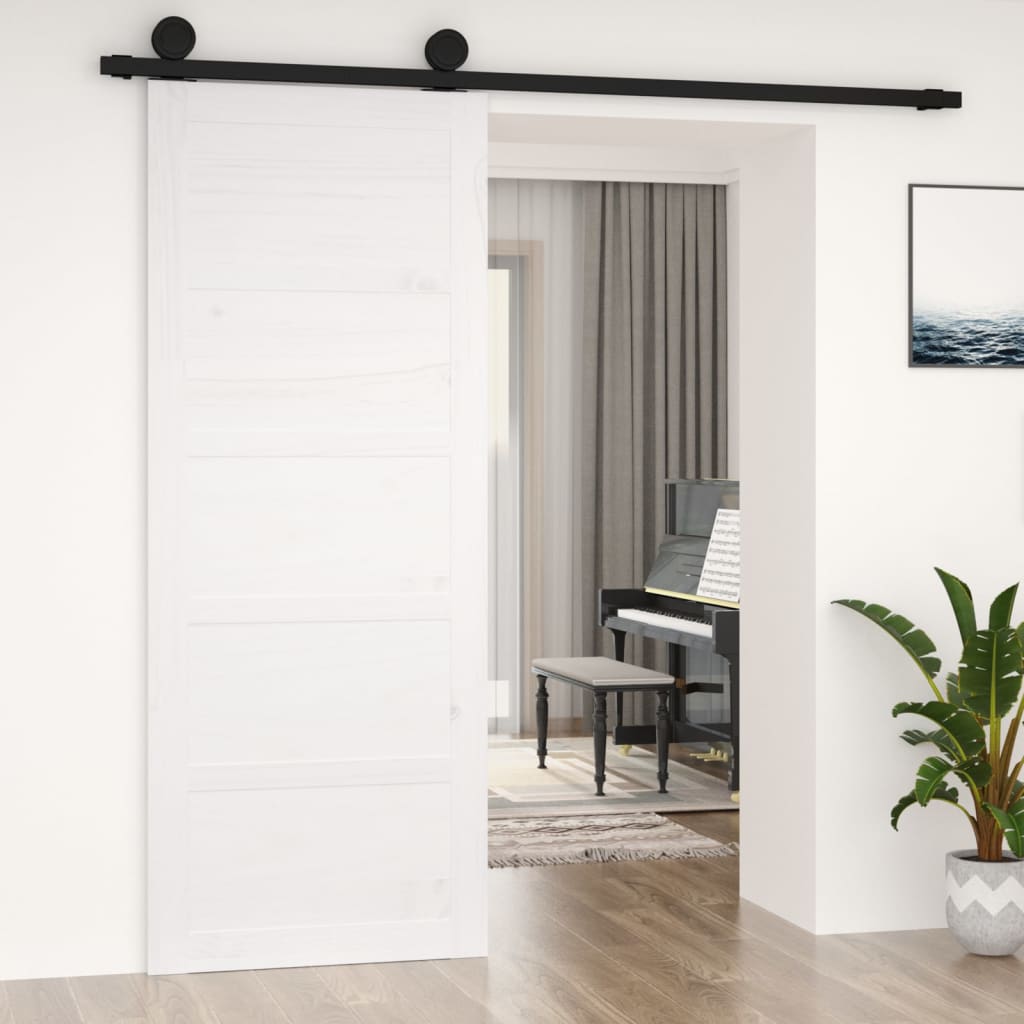 Barn door White 80x1.8x204.5 cm Solid pine wood