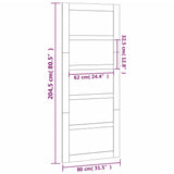 Barn door White 80x1.8x204.5 cm Solid pine wood